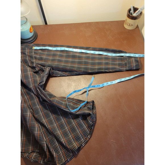 Haggar Multicolor Plaid Stretch Long Sleeve Button Down Shirt Men's Size XXL - Picture 9 of 10